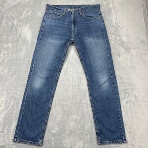 Levi's 505 Jeans Mens 34x32 Blue Denim Mid Rise Straight Leg 5-Pocket Design